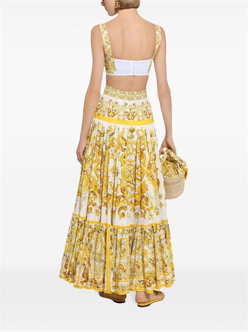 Long skirt with majolica print DOLCE & GABBANA | F4CX0THH5A5HG3TN